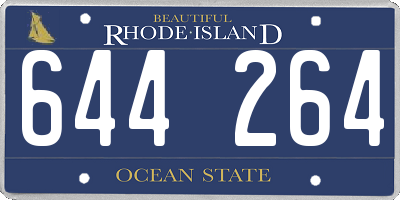 RI license plate 644264