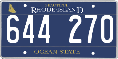 RI license plate 644270