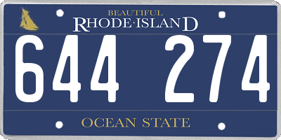 RI license plate 644274