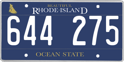 RI license plate 644275