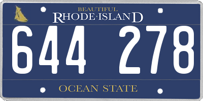 RI license plate 644278