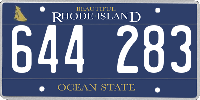 RI license plate 644283