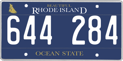 RI license plate 644284