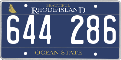 RI license plate 644286