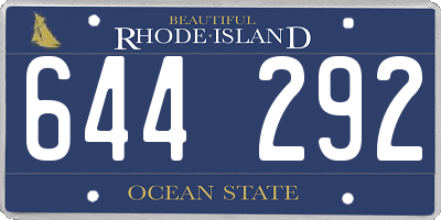 RI license plate 644292