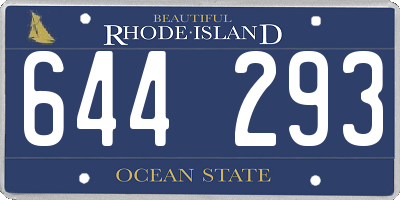 RI license plate 644293