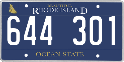 RI license plate 644301