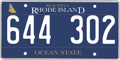 RI license plate 644302