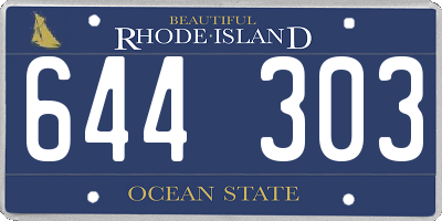 RI license plate 644303