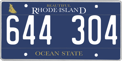 RI license plate 644304