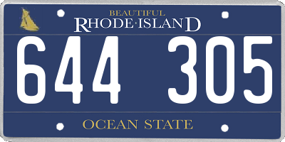 RI license plate 644305