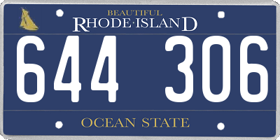 RI license plate 644306