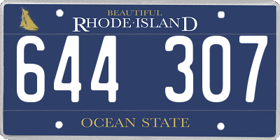 RI license plate 644307