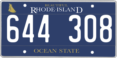 RI license plate 644308