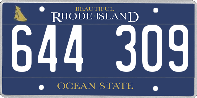 RI license plate 644309