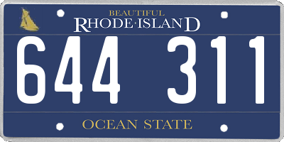 RI license plate 644311