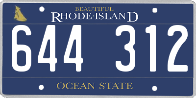 RI license plate 644312