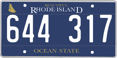 RI license plate 644317