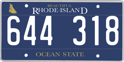 RI license plate 644318