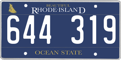 RI license plate 644319