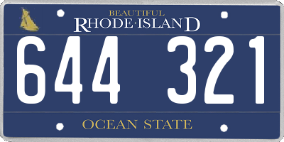RI license plate 644321