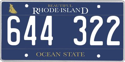 RI license plate 644322
