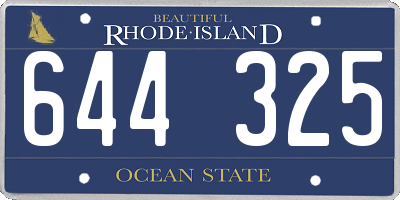 RI license plate 644325