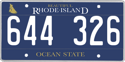 RI license plate 644326