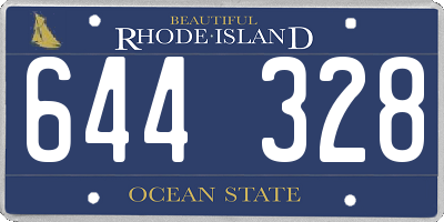 RI license plate 644328