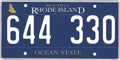 RI license plate 644330