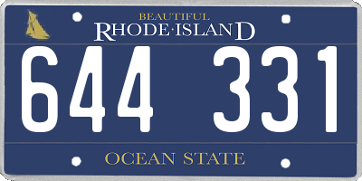 RI license plate 644331