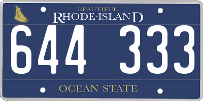 RI license plate 644333