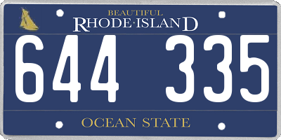 RI license plate 644335