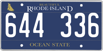 RI license plate 644336