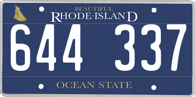 RI license plate 644337