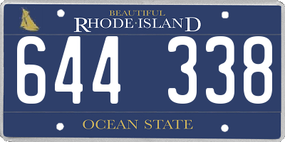 RI license plate 644338