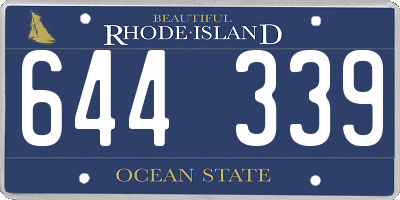 RI license plate 644339