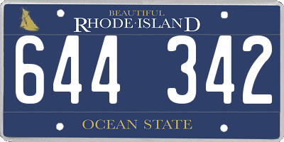 RI license plate 644342