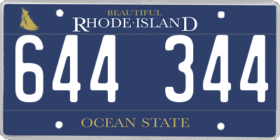 RI license plate 644344