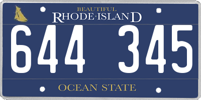 RI license plate 644345