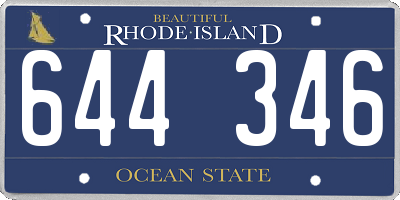 RI license plate 644346