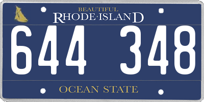 RI license plate 644348