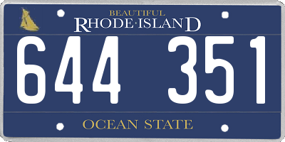 RI license plate 644351