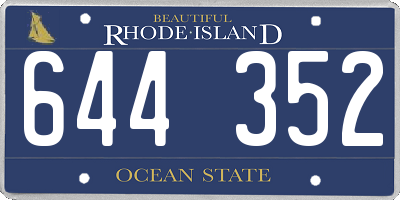 RI license plate 644352