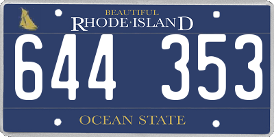 RI license plate 644353