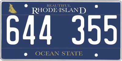 RI license plate 644355
