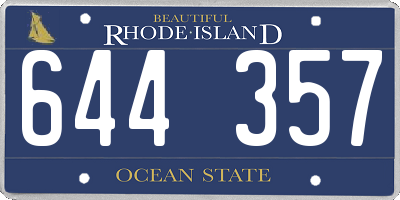 RI license plate 644357