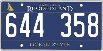RI license plate 644358