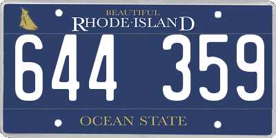 RI license plate 644359