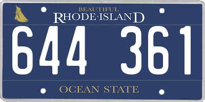 RI license plate 644361